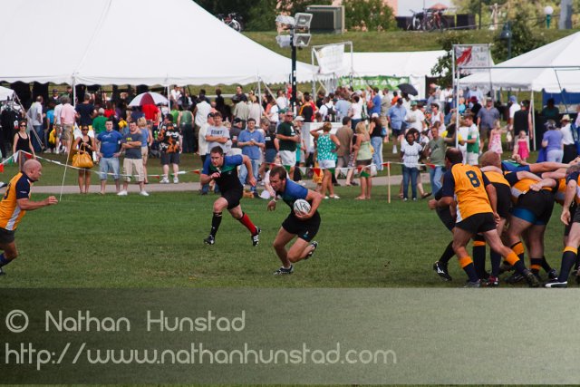 Rugby players at Irish Fest